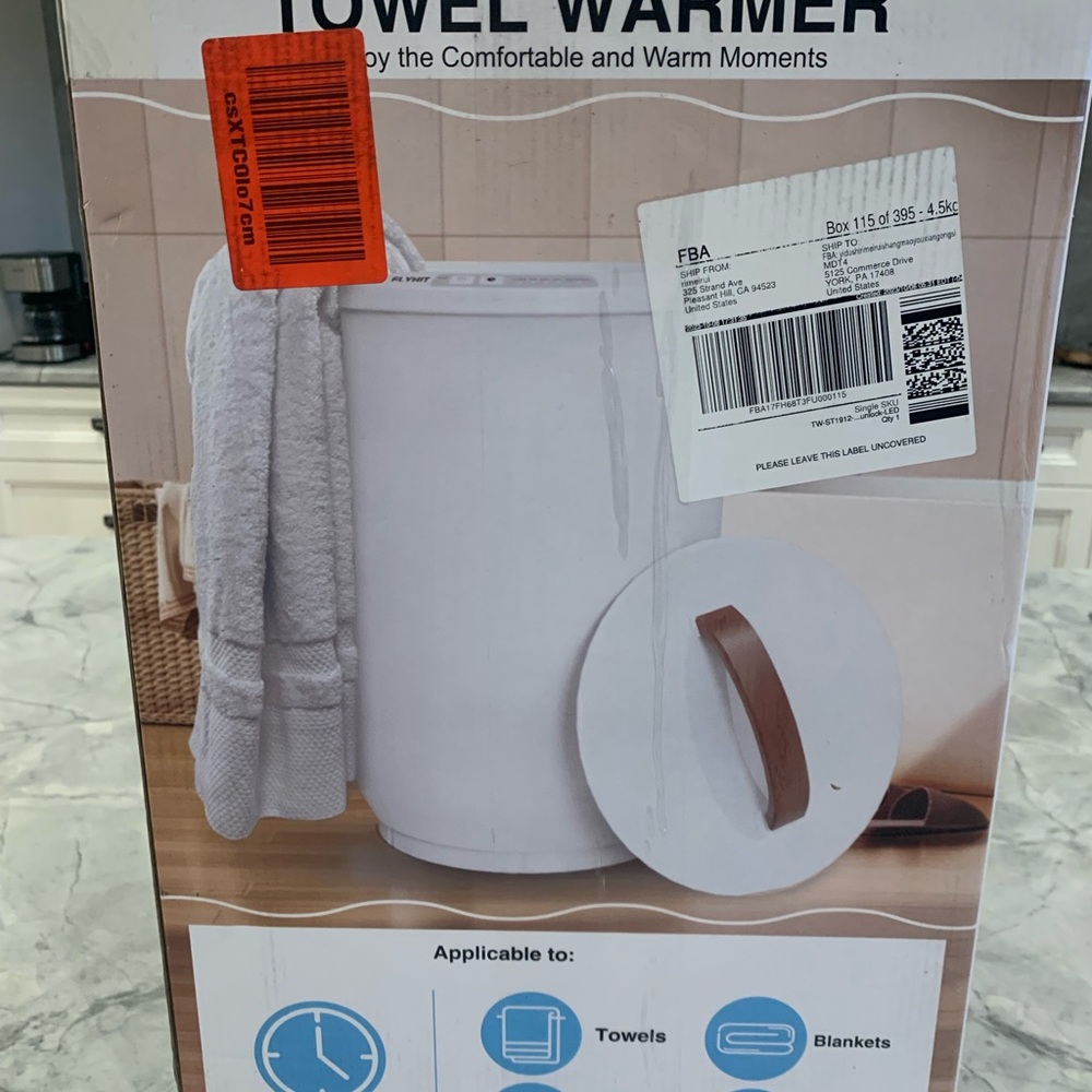 Flyhit towel warmer. Brand new in box, never opened